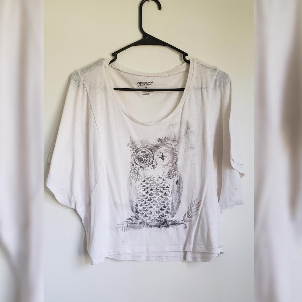 Cream Top with Owl